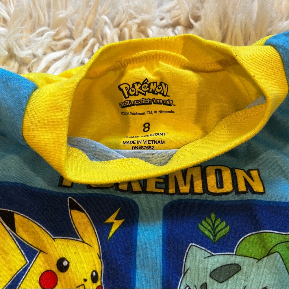 2 Pokemon Kids Pajamas Sets- Blue and Yellow/Black and Yellow - Picture 7 of 16